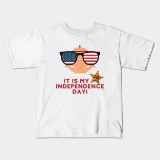 It is my first independence day Baby with Sunglass Kids T-Shirt